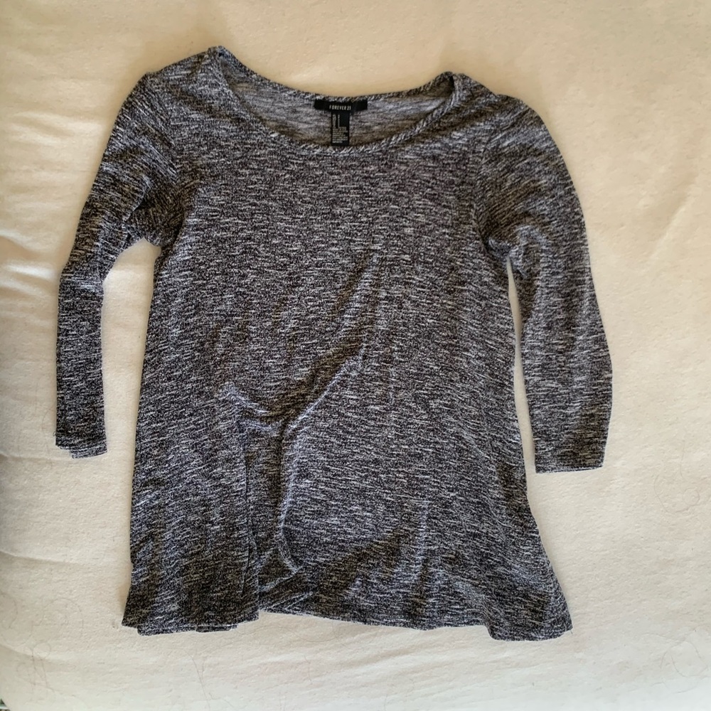Grey white and black speckled forever 21 sweater
